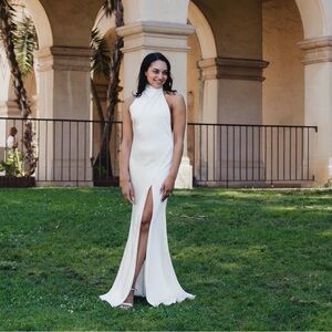 White Satin Open Back Bridal Dress - SAU LEE from Anthropologie